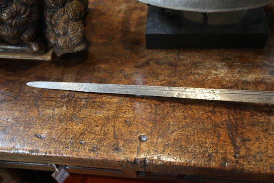 A 17th century English backsword,